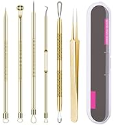 Pimple Popper Tool Kit 6 Pcs Blackhead Remover Acne Needle Tools Set Removing Treatment Comedone ...