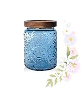 Glass Jar with Airtight Wood Lid – 24 OZ / 700 ML Vintage Storage Canister for Kitchen Pantry Bat...