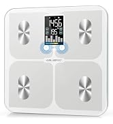 ABLEGRID Smart Bathroom Scale for Body Weight, Digital Body Fat Scale with LED Column Trend Displ...