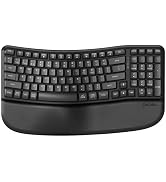 DAREU Wireless Ergonomic Keyboard,Ergo Keyboard with Cushioned Wrist & Palm Rest,2.4GHz / BT Ergo...