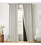 Cream Beige 100% Blackout Curtains 84 Inches Long for Bedroom,Thermal Insulated Window Treatments...