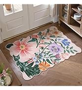 Zealude Floral 2x3 Small Pink Rugs for Bedroom Washable Bathroom Rugs,Boho Flower Door Mat Indoor...