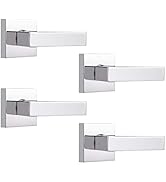 Probrico Square Interior Non-Turning Door Levers, Keyless Polished Chrome 1/2 Dummy Handles, Univ...