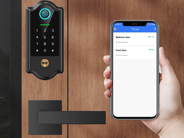 keypad door lock with handle