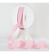 MEEDEE Pink Grosgrain Ribbon 1 Inch Grosgrain Hair Ribbons 50 Yards Per Roll Light Pink Baby Show...