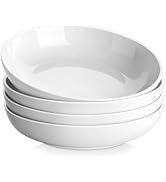 MALACASA 10" Large Pasta Bowls, 56 OZ White Salad Bowls Soup Bowls, Porcelain Serving Bowls Set o...