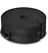 18" Round Umbrella Base Weight Sandbag, Fillable Sand Bags with Side-Slot Opening, Heavy-Duty San...