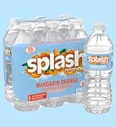 Splash Refresher Mandarin Orange Flavored Water, 16.9 Fl Oz, Plastic Bottle, Pack of 6