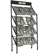 Commercial Hand Sink Display Rack with Wheels, Rolling Washing Hand Basin Display Rack, Double-Sl...