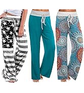 iniber Women's Comfy Pajama Pants Long Casual Drawstring Palazzo Lounge Pants Soft Wide Leg Bottoms