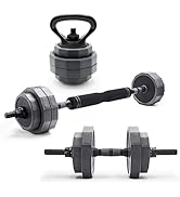 CAP Barbell Multi-Use Adjustable Weight Set - Versatile Dumbbell, Barbell & Kettlebell for Full-B...