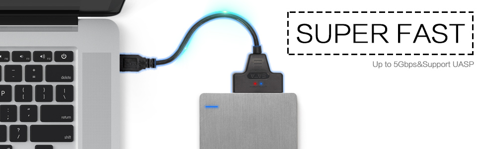 SATA to USB Adapter Cable for 2.5 inch SSD USB 3.0 to SATA III Hard Driver Adapter