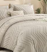 Litanika King Size Comforter Set with Sheets Beige - 7 Pieces Bed in a Bag King Chevron Tufted Bo...
