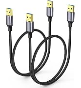 ApoJodly USB to USB Cable 2FT 2-Pack, USB A to USB A Cable Male to Male Short 3.0 Double Sided Co...