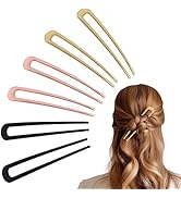 hisial 6Pcs Metal French Hair Pins for Women U Shape Sticks 3.9 Inch Vintage Fork for Hairstyle A...