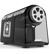 AFMAT PSD2 Electric Pencil Sharpener Heavy Duty, 6 Holes, Fast Sharpen, Auto Stop & Save Pencils,...