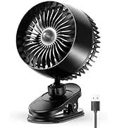 Koonie USB Clip on Fan, Strong Wind Ultra Quiet Small Desk Fan with Strong Clamp, More Than 360° ...