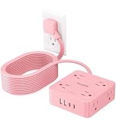 Power Strips with Surge Protection, SMALLRT Extension Cord with Multiple Outlets, 10FT Flat Plug ...