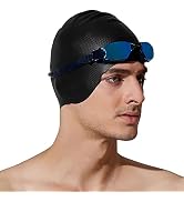 Tripsky Silicone Swim Cap with 3D Ear Protection for Long Hair - Swimming Cap for Women, Men, and...