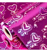 WRAPAHOLIC Bow Wrapping Paper Roll - Mini Roll - 17 Inch x 16.5 Feet - Metallic Holographic Bow H...