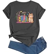 J&DHUASHA Women's Shirt Funny Graphic Tshirt Casual Short Sleeve Tee Tops