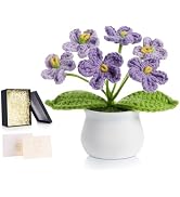 ZHIYUXI Purple Crochet Gifts for Women Teacher Mom Wife Crochet Flower Handmade Forget Me Not Flo...