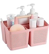 rejomiik Portable Shower Caddy Basket Plastic Cleaning Caddy Organizer Storage Tote with Handle f...