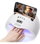 UV LED Nail Lamp, 220W UV Nail Polish Light with Phone Holder Professional Nail Gel Polish Dryer ...
