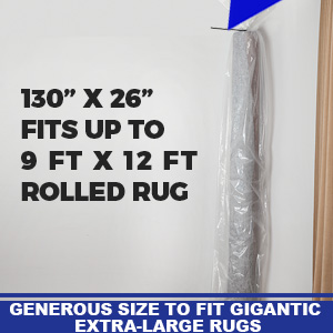 Measuring 130 x 26 inches rug storage bag store large rolled rugs measure up to 9 x 12 feet