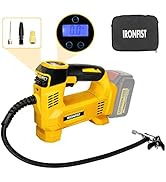 IRONFIST Tire Inflator for DEWALT Battery Portable Air Compressor for Car, Bicycle, Ball, 20V Aut...