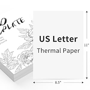 8.5" x 11" thermal paper