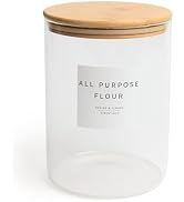 Livabl Pantry Organisation Bamboo Glass Jars with Lids, Glass Storage Jars, Glass Storage Jars wi...