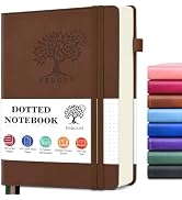 PERCUN Dotted Journal Notebook for Men & Women, 160 Pages Dot Grid notebook for Note Taking, Bull...