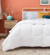 LINENSPA White Down Alternative Comforter and Duvet Insert - All-Season Comforter - Box Stitched