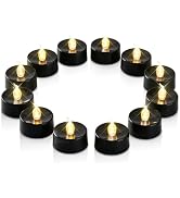 merrynights Black Candles, 24 Pack Tea Lights Candles Battery Operated, LED Tealight Candles, Hal...