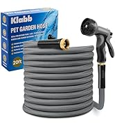 KLABB 20FT Garden Hose 5/8" with Solid Brass Connectors & 10-Function Nozzle – Lightweight Flexib...