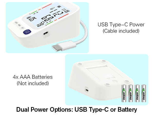 Dual Power Options: USB Type-C or Battery