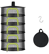 Doacpcr 5 Layer Herb Drying Rack, Herb Drying Rack Hanging Mesh, Foldable Bud Drying Net with U-S...