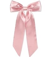 WantGor Long Tail Bow Hair Clips, Hair Ribbon Bows Satin Bowknot Clip Large Hair Barrettes Cute P...