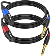 Jozzai (2Pack / 3.3 FT) Female XLR to 1/4 Inch (6.35mm) TRS Mono Jack Microphone Cable, Balanced ...