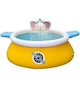 DIMAR GARDEN 10ft x 30in Inflatable Swimming Spray Pool, Outdoor Round Air Top Ring Elephant Pools