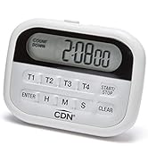 CDN 4-Event Timer & Clock Digital Timer, White
