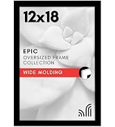 Americanflat 12x18 Poster Frame with Polished Plexiglass - Black Picture Frame - Wide Photo Frame...