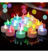 Yakpo 36 Pack Slowly Color Changing Tea Lights Battery Operated, Flameless Electric Colored Flick...