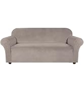 Turquoize Velvet Couch Covers Sofa Covers for 3 Cushion Couch Stretch Sofa Slipcovers with Non Sl...