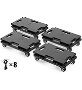 SOLEJAZZ Moving Furniture Dolly Connectable, 440 LBS Capacity Piano Moving Dolly, Heavy Duty 4 Wh...