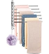 Swivel Towel Rack, 12.6 Inch Towel Bar with Wall Mounted 180° Rotation, 6 Arms Towel Hanger SUS 3...