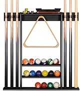 XCSOURCE Pool Cue Rack Only, Pool Stick Holder Wall Mount, Pool Billiard Stick + Ball Set Wall Cu...