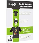 Koala Printable Vinyl Heat Transfer Paper for Dark & Light Fabric 10 Sheets 8.5X11 Inch Iron-on T...
