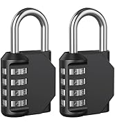 AST Combination-Padlock, 4-Digit Resettable Passcode Padlock, 2 Pack, School Gym Locker, Sports L...